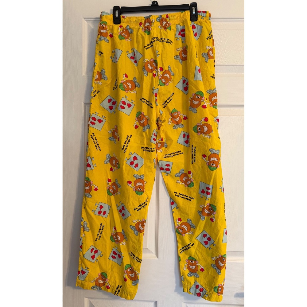 Vintage 2002 Mr Potato‎ Head Pajama Pants Mens Large Yellow Cotton Hasbro Lounge - Picture 4 of 6